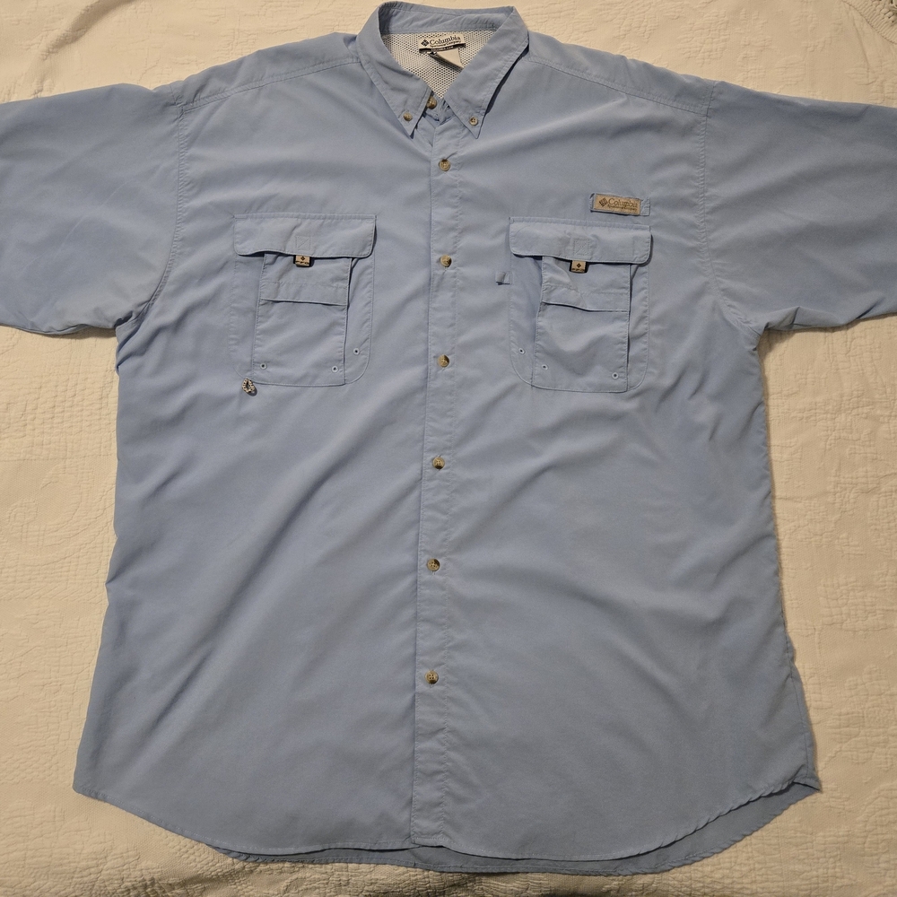 Columbia PF Short-Sleeve Button-Down Fishing Shirt